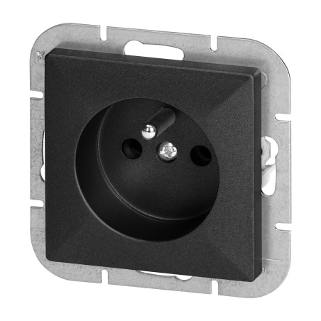 Utomhusuttag enkel p/t 2P+Z Pearl, 16A, 250V, PT-16P, svart