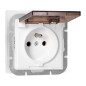 Utomhusuttag enkel för 2P+Z med stänkskydd och lock Pearl, 16A, 250V, PT-16PHL, vit
