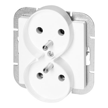 Dubbeluttag för 2x2P+Z Pearl, 16A, 250V, PT-6 PR, vit