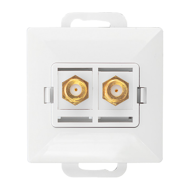 Dubbel F Pearl-uttag, TV/F-F/P2, vit