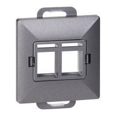 Frontpanel + 2xRJ45 Pearl, PC+ARJ45/P2, antracit