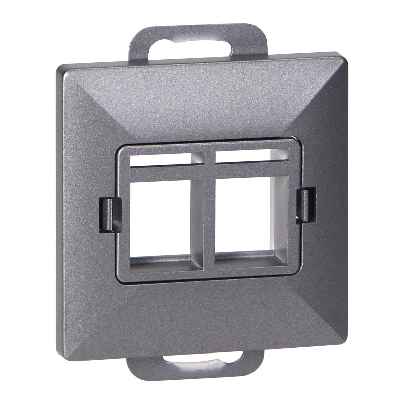 Frontpanel + 2xRJ45 Pearl, PC+ARJ45/P2, antracit