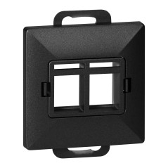 Frontpanel + 2xRJ45 Pearl, PC+ARJ45/P2, svart