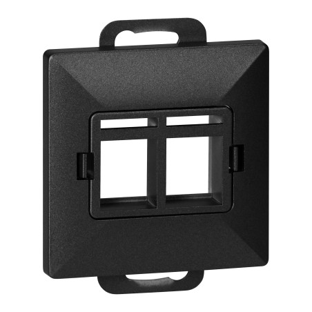 Frontpanel + 2xRJ45 Pearl, PC+ARJ45/P2, svart