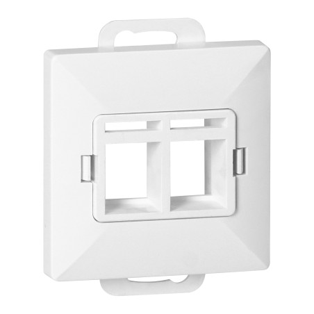 Frontplatta + 2xRJ45 Pearl, PC+ARJ45/P2, vit