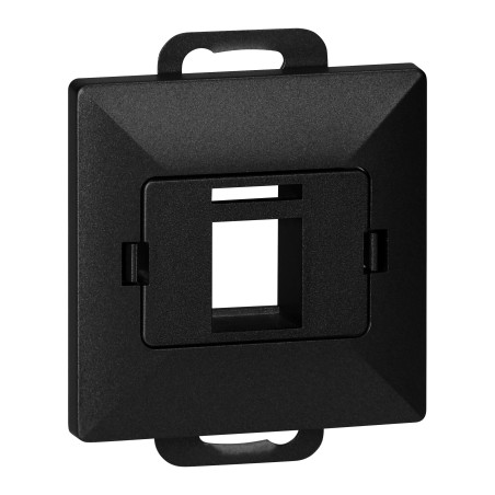 Frontpanel + 1xRJ45 Pearl, PC+ARJ45/P1, svart