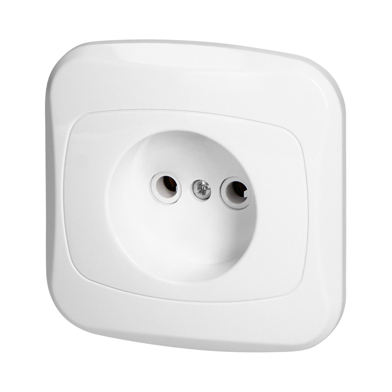 Utomhusuttag enkel 2P 16A, 250V, ATUT, vit