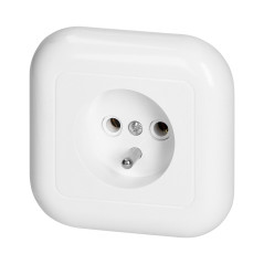 Utomhusuttag enkel 2P+Z 16A, 250V, FAN, vit
