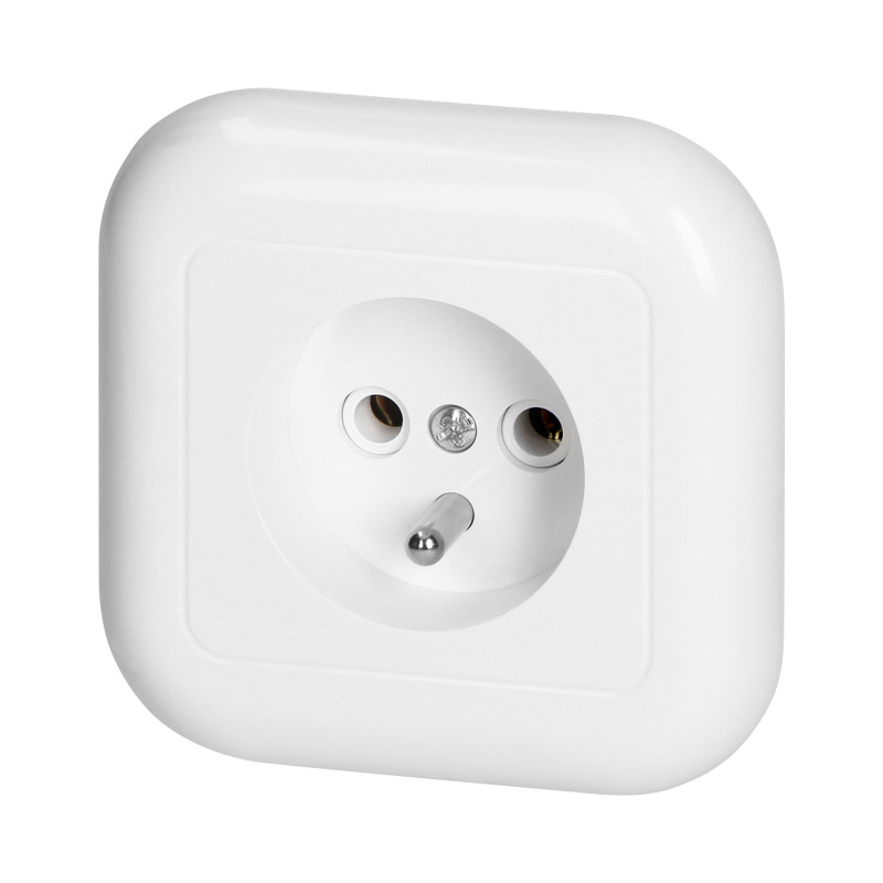 Utomhusuttag enkel 2P+Z 16A, 250V, FAN, vit