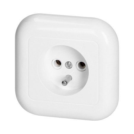 Utomhusuttag enkel 2P+Z 16A, 250V, FAN, vit