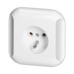 Utomhusuttag enkel 2P+Z 16A, 250V, TOPAZ, vit