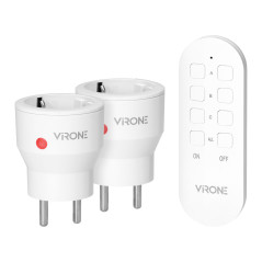 Set med trådlösa MINI Schuko-uttag, styrd av en fjärrkontroll 2+1, 2300W.