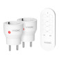 Set med trådlösa MINI Schuko-uttag, styrd av en fjärrkontroll 2+1, 2300W.
