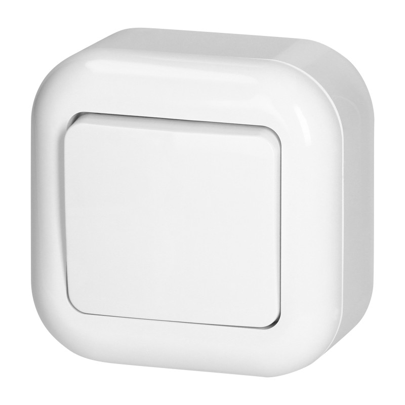 Anslutning för 10A, 250V, trappkoppling, FAN, vit