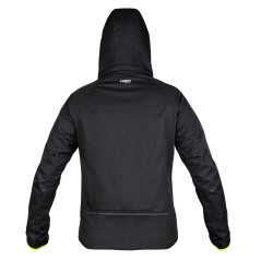 Jacka Mix&Match Softshell, svart-gul, storlek M.