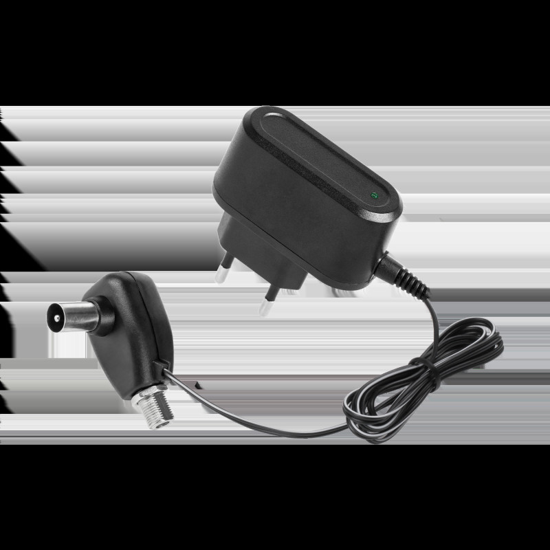 Strömförsörjare för antenn med elektronik och 'F'-kontakt 12V 300mA.