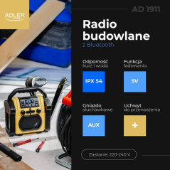 AD 1911 Byggradio med bluetooth - ipx 54