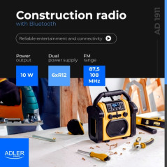 AD 1911 Byggradio med bluetooth - ipx 54