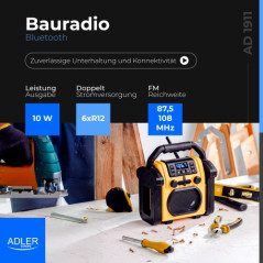 AD 1911 Byggradio med bluetooth - ipx 54