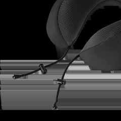 Rese- och campingkudde med MEMORY-skum, REBEL ACTIVE, svart färg.