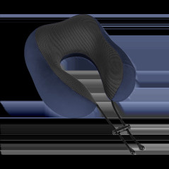 Rese- och campingkudde med MEMORY-skum, REBEL ACTIVE, blå färg.