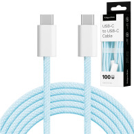 USB-C till USB-C-kabel 100 W 1 m blå Kruger&Matz Basic