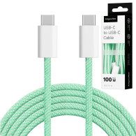 USB-C till USB-C-kabel 100 W 1 m grön Kruger&Matz Basic