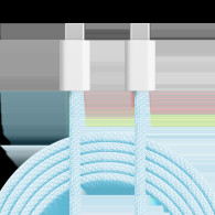 USB-C till USB-C kabel 100 W 1,5 m blå Kruger&Matz Basic