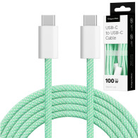 USB-C till USB-C-kabel 100 W 1,5 m grön Kruger&Matz Basic