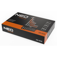 Stiftnycklar med kulkula. Set med 10 stycken i stativ 2 - 10 mm.