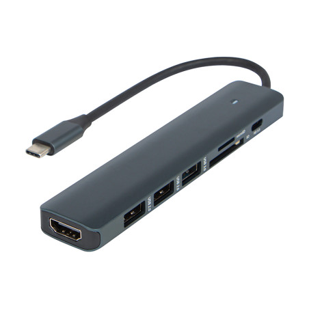 86-071- USB-hubb med 7 portar, modell A-7W1, hubb-05'