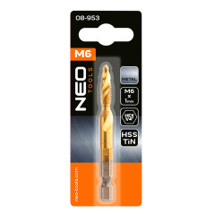 Borr med gänga HSS TiN, M6x1 mm, Hex