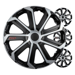 Hjulnavskåpor 4 st. set evo svart silver 14 tum färgbox