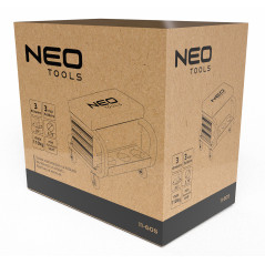 Arbetsstol på hjul med lådor för verktyg