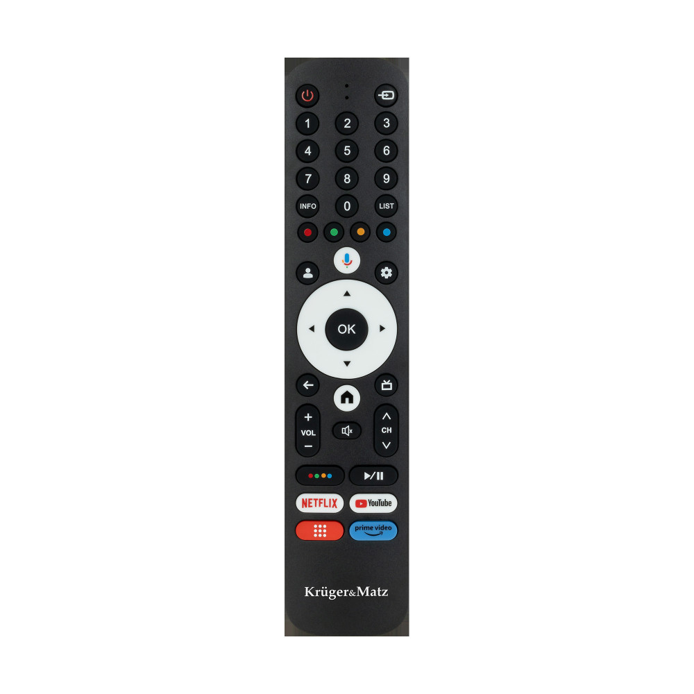 Pilot do TV Kruger&Matz Google TV z przyciskami numerycznymi