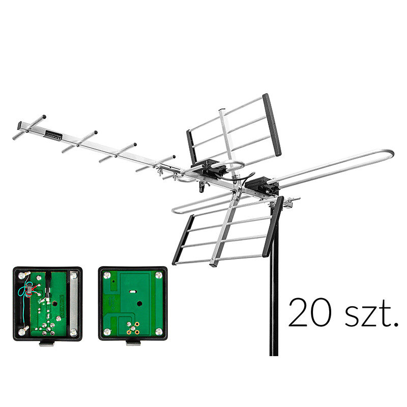 21-057- Antenn DVB-T atd32s VHF/UHF mux8 riktad passiv 20-pack