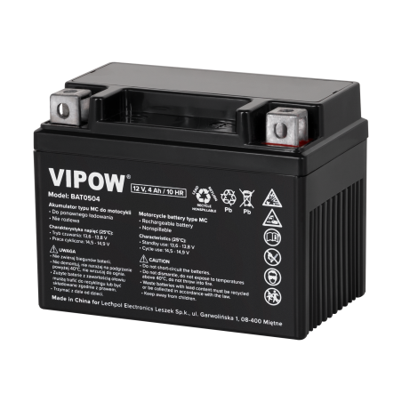 Batteri VIPOW typ MC för motorcyklar 12V 4Ah | HandlaSmidigt.se