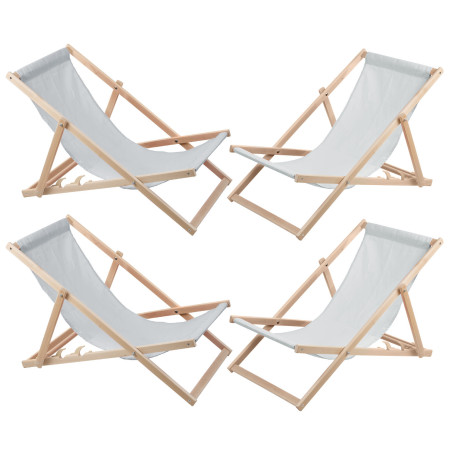 En uppsättning av fyra ljusgrå solstolar, Woodok, monterad.