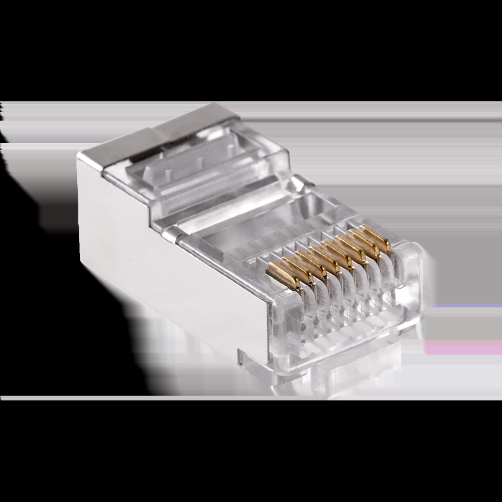 Telefonkontakt. RJ45 8P 8C genomgående CAT.6E skärmad Telefonkontakt. RJ45 8P 8C genomgående CAT.6E skärmad