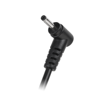 Vinklad kontakt 2,5/0,6 (19V/2,1A) nätadapter med kabel för montering REBEL.