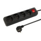 98-768- Förlängningskabel pr-470wsp med 4 uttag med jordanslutning och strömbrytare 5m svart 3x1,5mm
