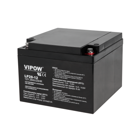 Gelbatteri VIPOW 12V 28Ah | HandlaSmidigt.se