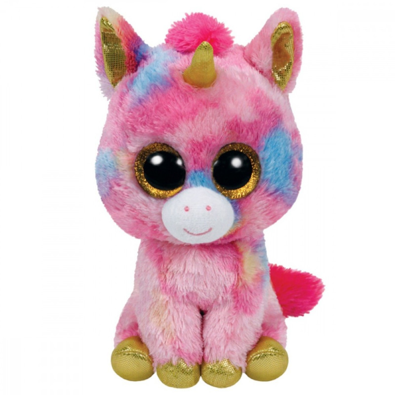 Maskotka ty beanie boos fantasia - färgglad enhörning, 24 cm