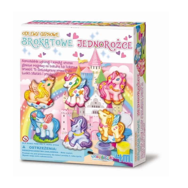 Kreativt set med gipsavtryck - glittrande enhörningar