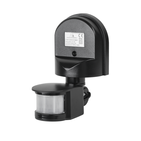 Väggmonterad rörelse- och skymningssensor Maclean, 180°, max. 1200W, svart, MCE25 B