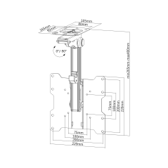 Takställning för tak/vinkel universell för LED TV (17-37') LCD-CM222