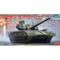 Modell av ryska T-14 Armata-stridsvagnen i plast.