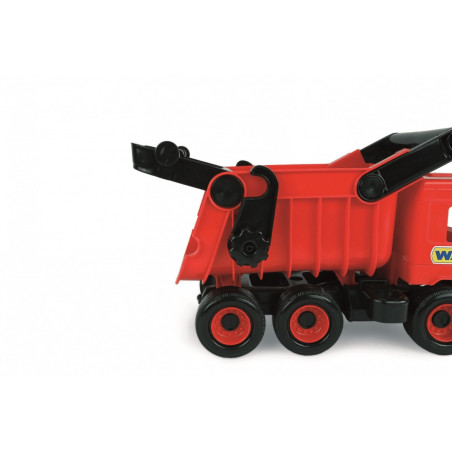 Tippbil röd mittlastbil i kartong