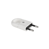 Platt kontakt med handtag vit WTP2C