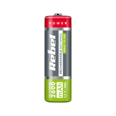 Uppladdningsbara batterier REBEL HR6 2600 mAh Ni-MH 2 st/fp